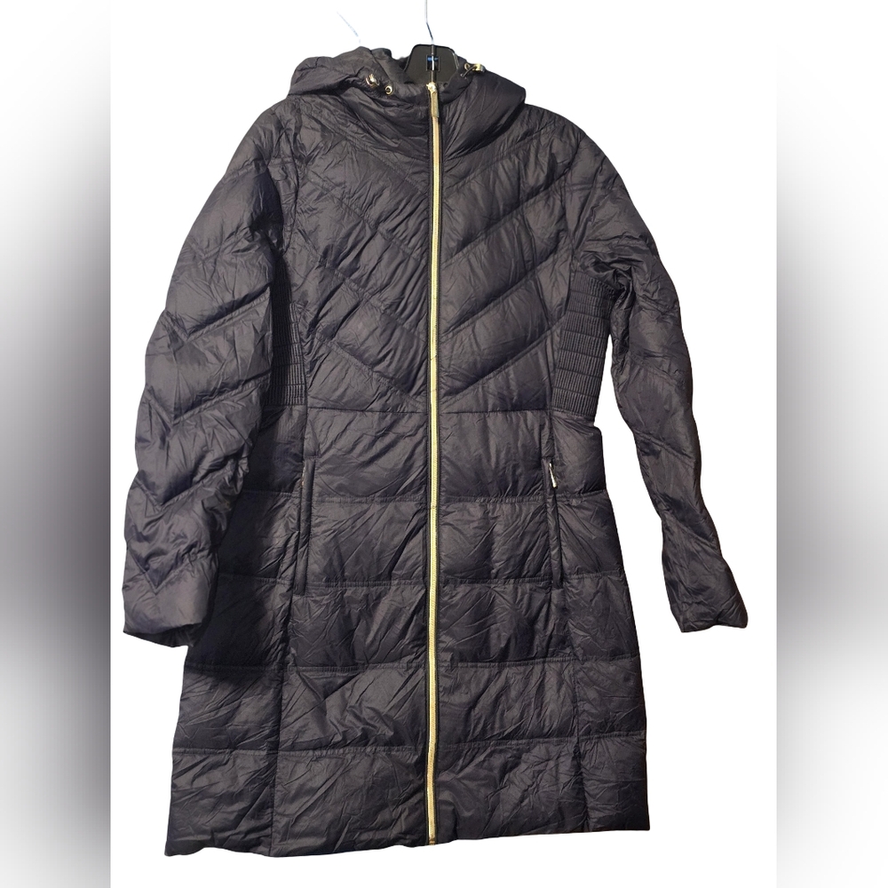 Michael Kors Black Puffer Coat with Gold Zipper